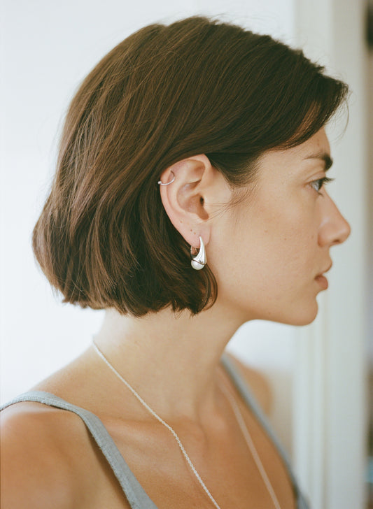 パール付きロブスターイヤリング